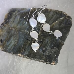 Silver Mother of Pearl Dangle Earrings